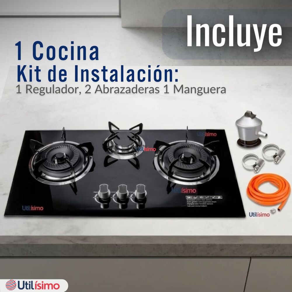 Encimera Gas Licuado 3 Platos + Kit De Instalaci&oacute;n image number 1.0