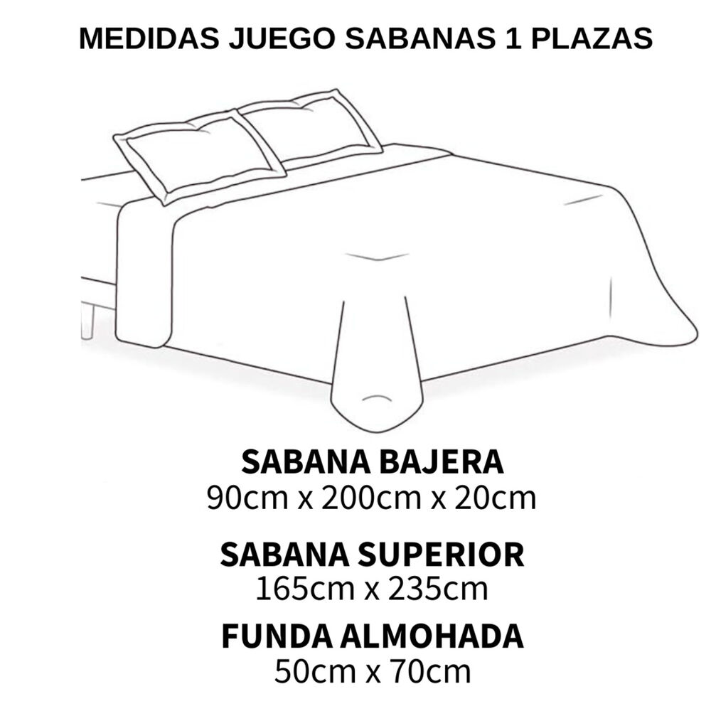 Juego De Sabanas De 144 Hilos Para Cama 1 Plaza + 1 Funda De Almohada Gris image number 1.0