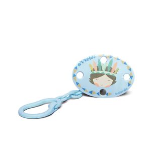 Broche Pinza Ovalado Indio Azul