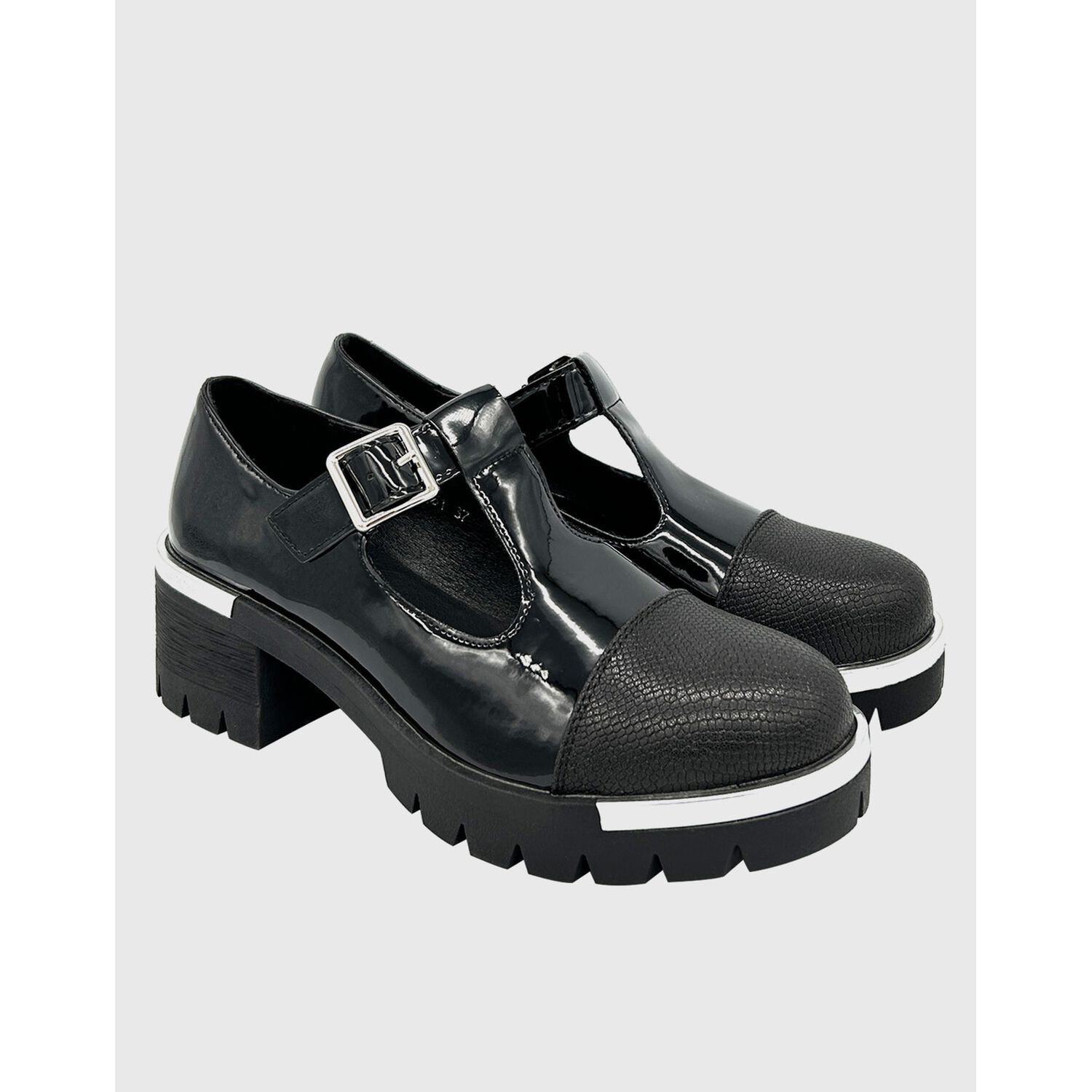 Zapato Para Mujer Con Taco Bajo Mary Jane Negro image number 2.0
