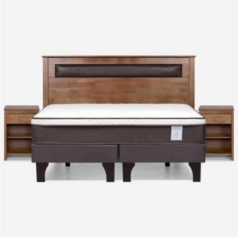 Cama Europea Rosen New Style 4 Plus / King / Base Dividida + Set De Maderas Ferrara image number 8.0