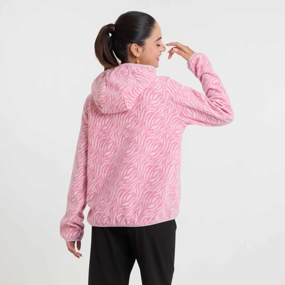 Polerón Polar Full Print Cuello Alto Con Capucha Mujer Freedom image number 3.0