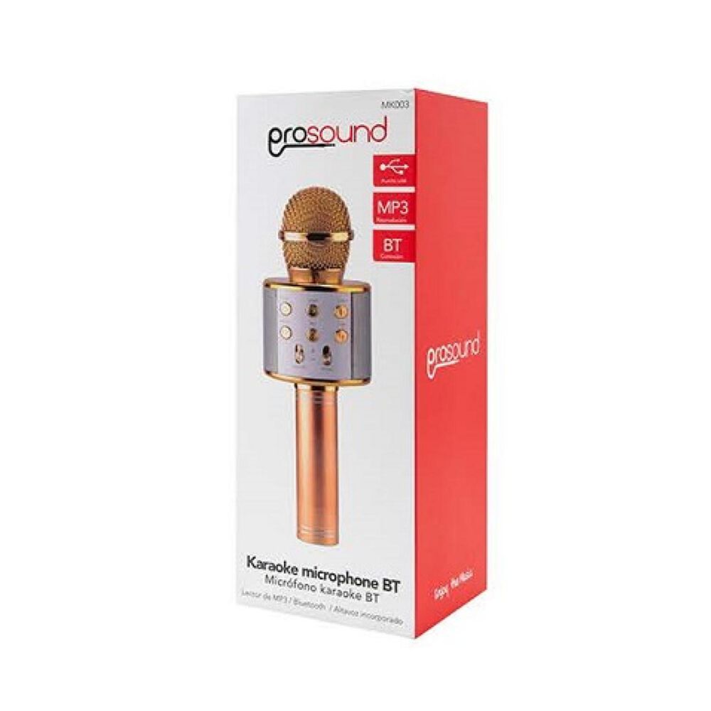 Microfono Karaoke Parlante Bluetooth Dorado Prosound image number 2.0