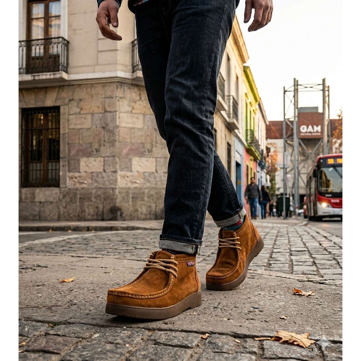 Botin De Cuero Campos Caramelo London Adixt image number 4.0