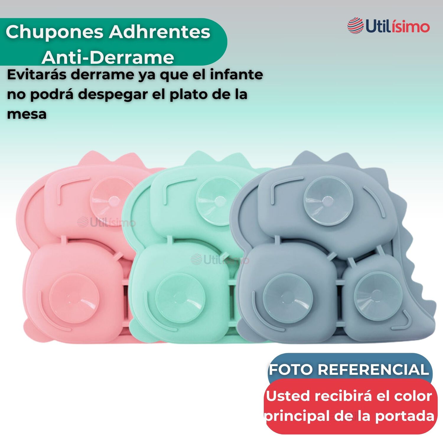 Set Alimentaci&oacute;n Silicona Beb&eacute; 5 Piezas Dinosaurio Libre Bpa Color Turquesa image number 3.0