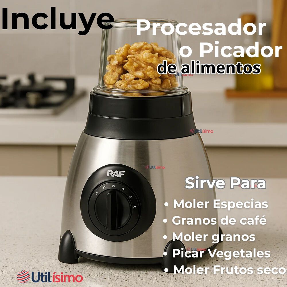 Licuadora Juguera Multiuso 2 En 1 Picadora Y Jarra De Vidrio image number 5.0