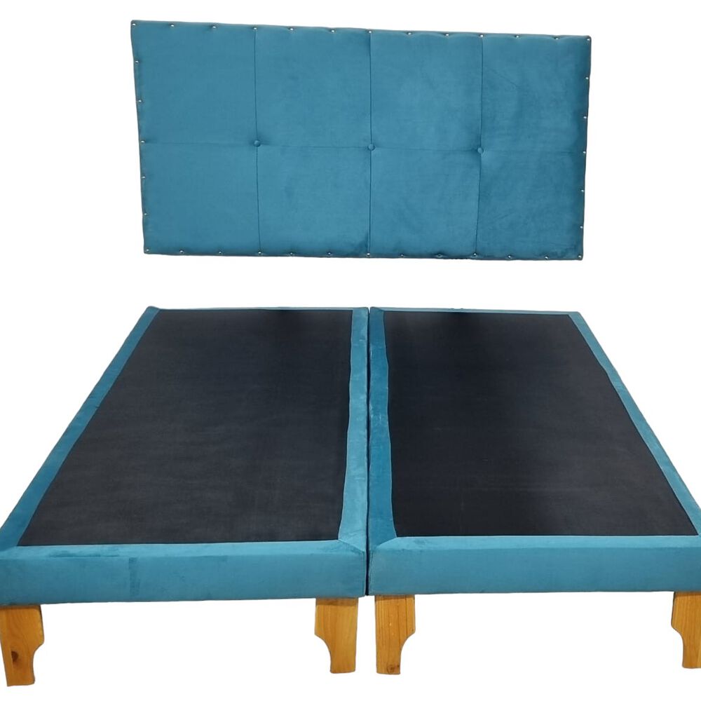 Cama Europea Dos Plazas Felpa Turquesa image number 2.0