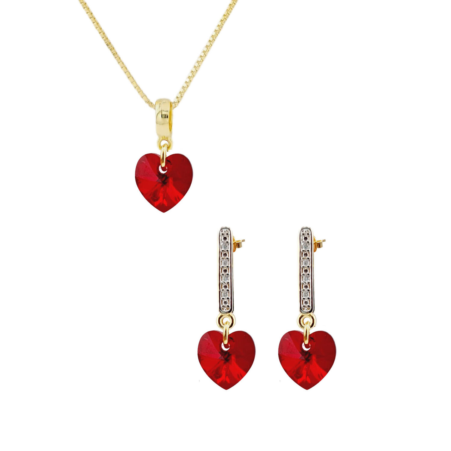 Conjunto Romance Gold Cristales Genuinos Siam Shimmer image number 0.0