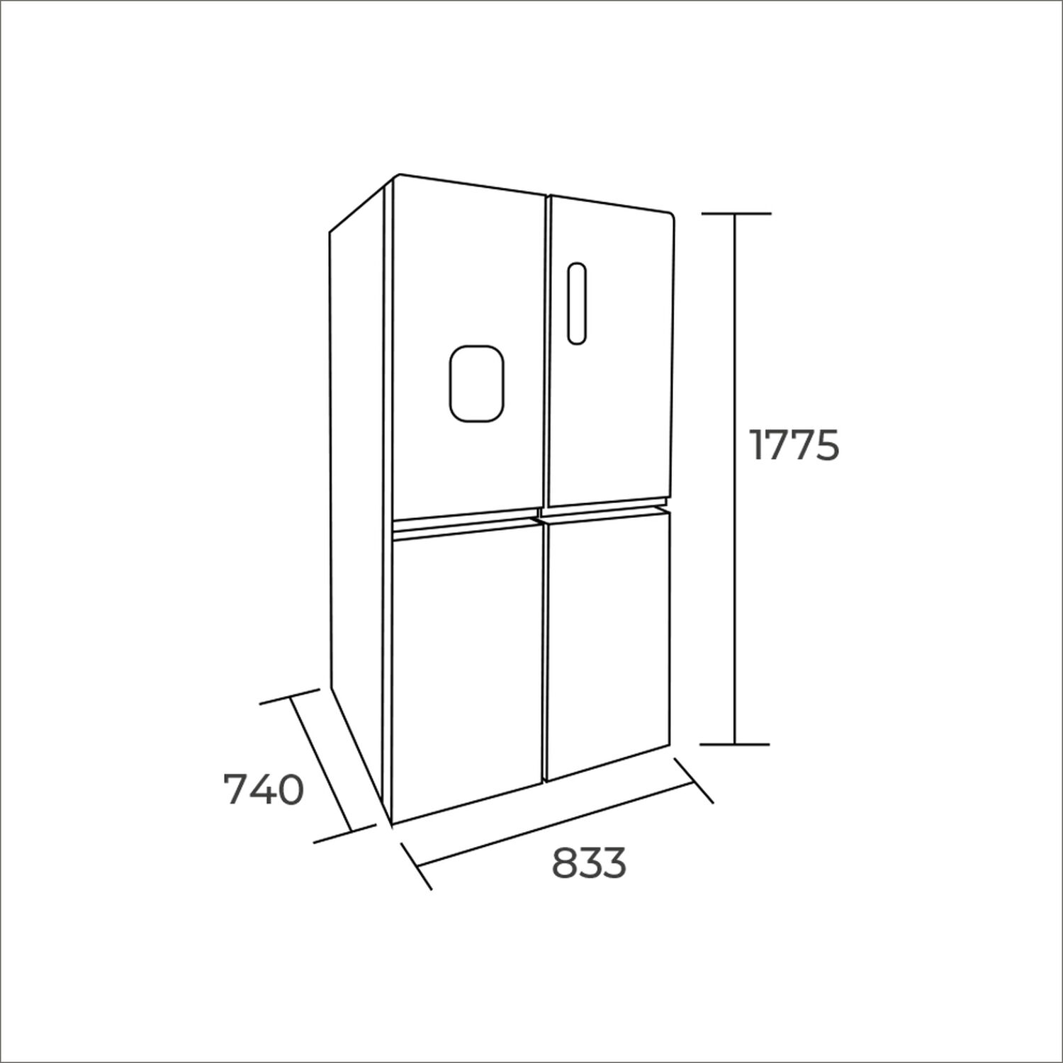 Refrigerador Side By Side 467 Lts 4 Puertas Hq-627wen image number 3.0