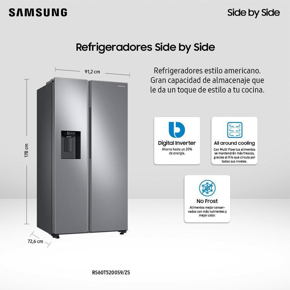 Refrigerador Side By Side Samsung RS60T5200S9/ZS / No Frost / 602 Litros / A+ image number 8.0