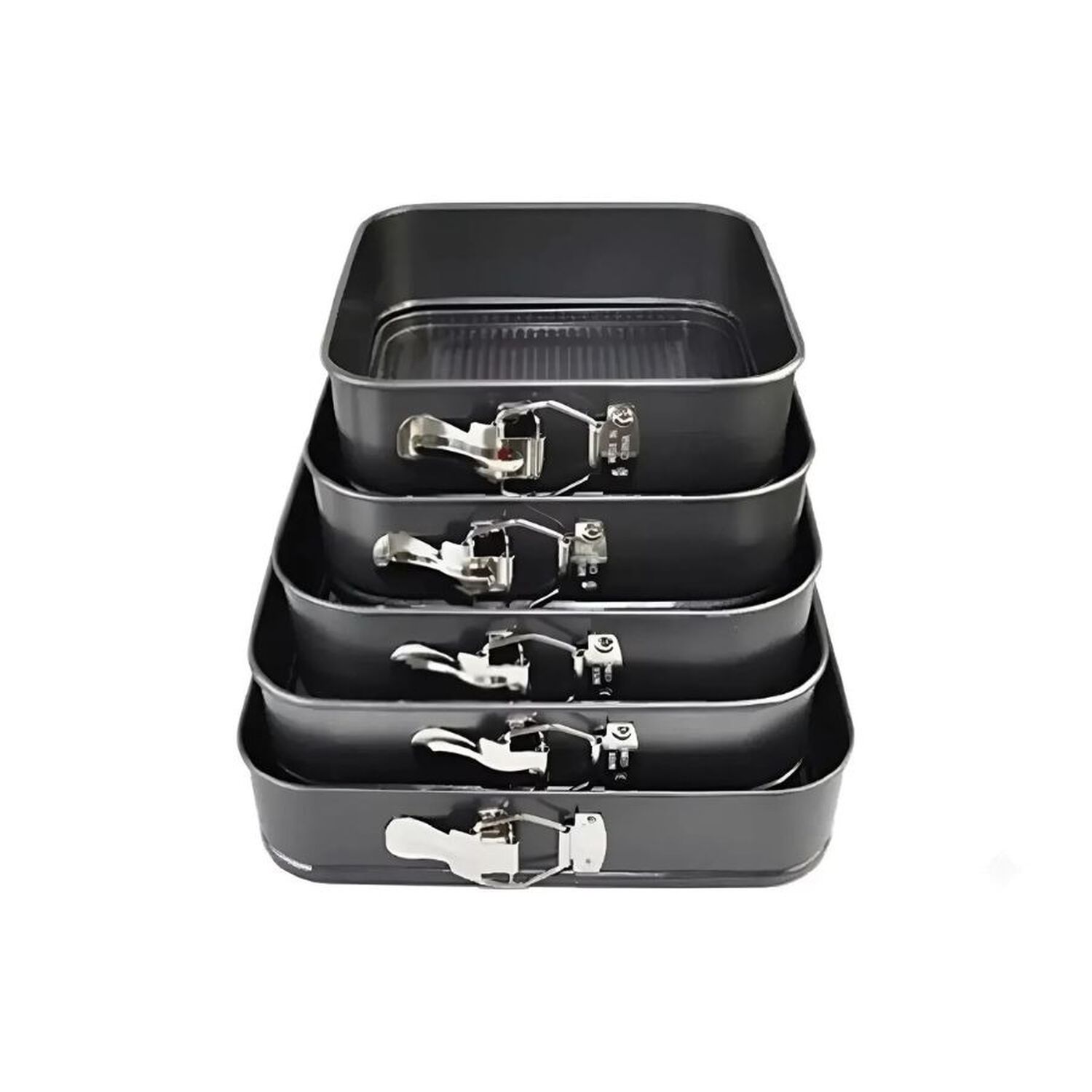 Set 5 Moldes Cuadrados Desmontables Antiadherentes Para Tortas Y Reposter&iacute;a image number 0.0
