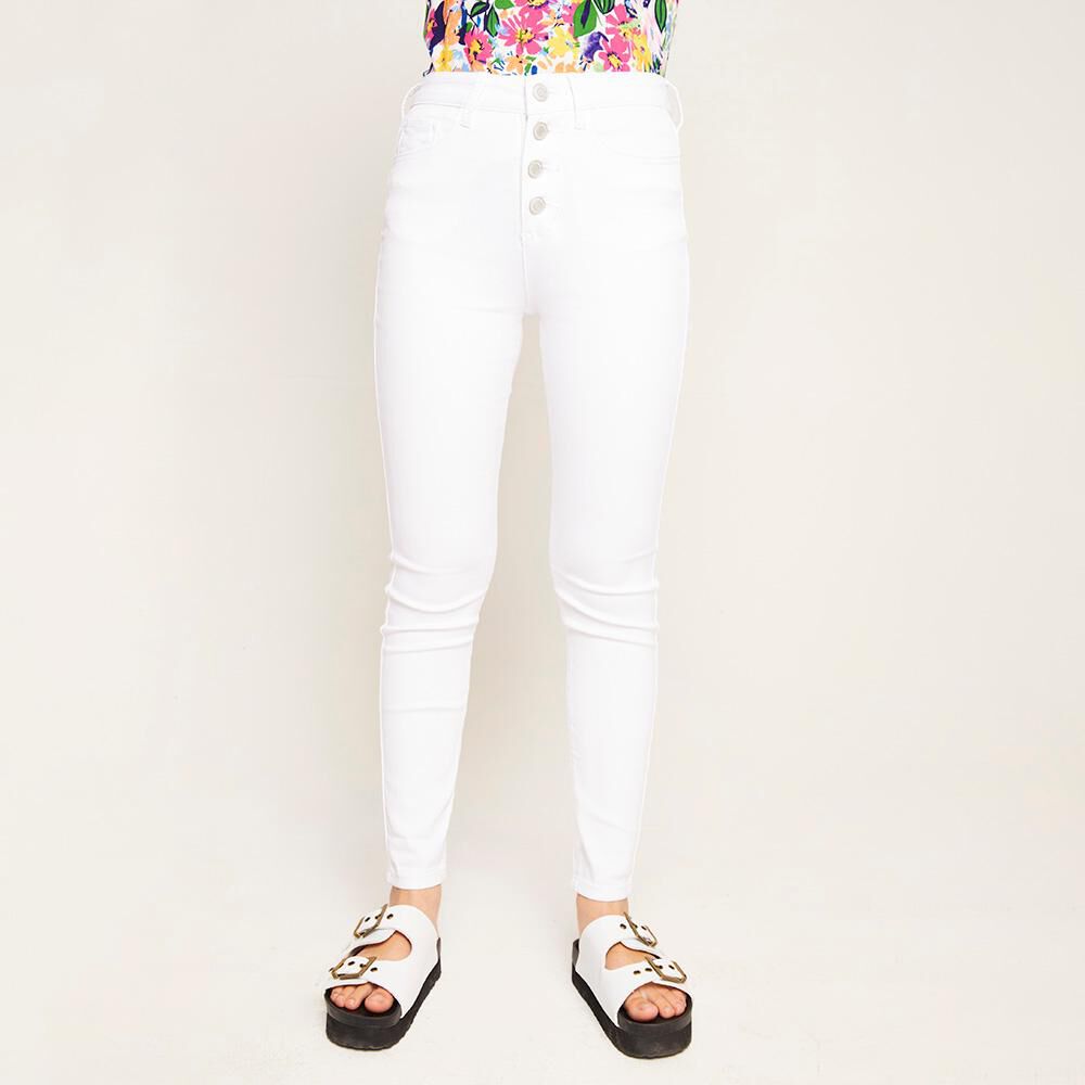 Jeans Color Con Botones Tiro Alto Super Skinny Mujer Freedom image number 0.0