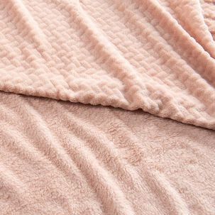 Frazada Coral Embossed 2 Plazas Rosado