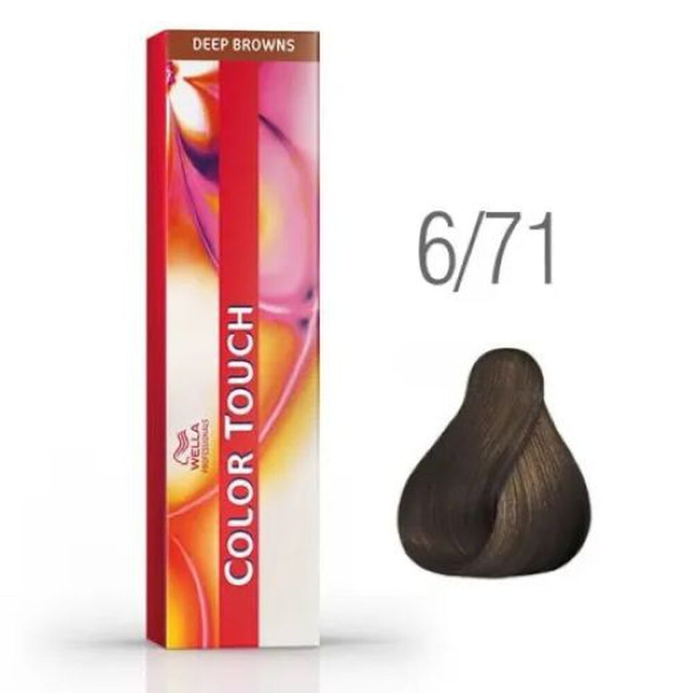 Tinte Para Cabello Wella Color Touch 6/71 Rubio Oscuro Marron Ceniza62ml image number 0.0