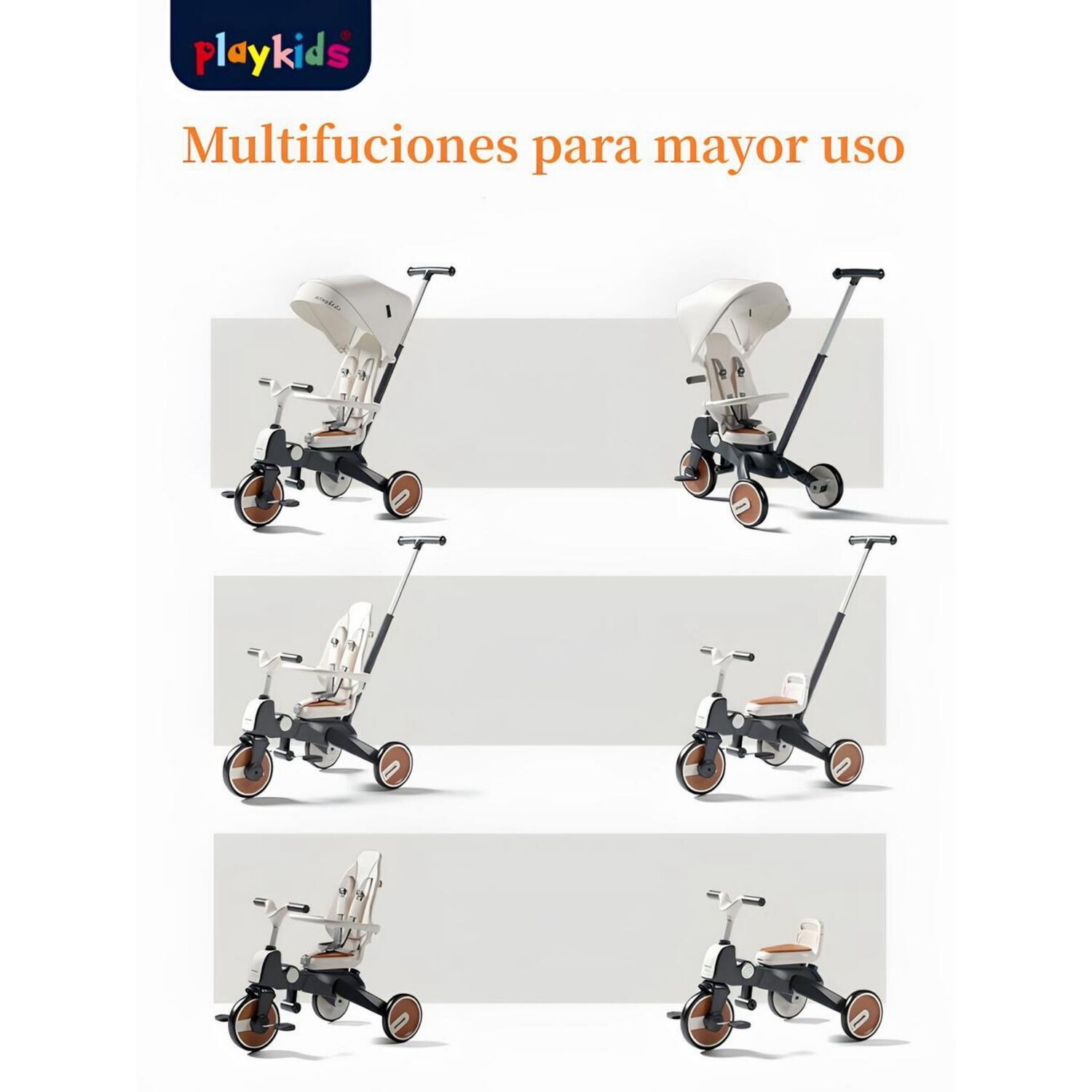 Triciclo De Paseo 360&deg; Y Balance 6 En 1 Plegable Negro image number 9.0