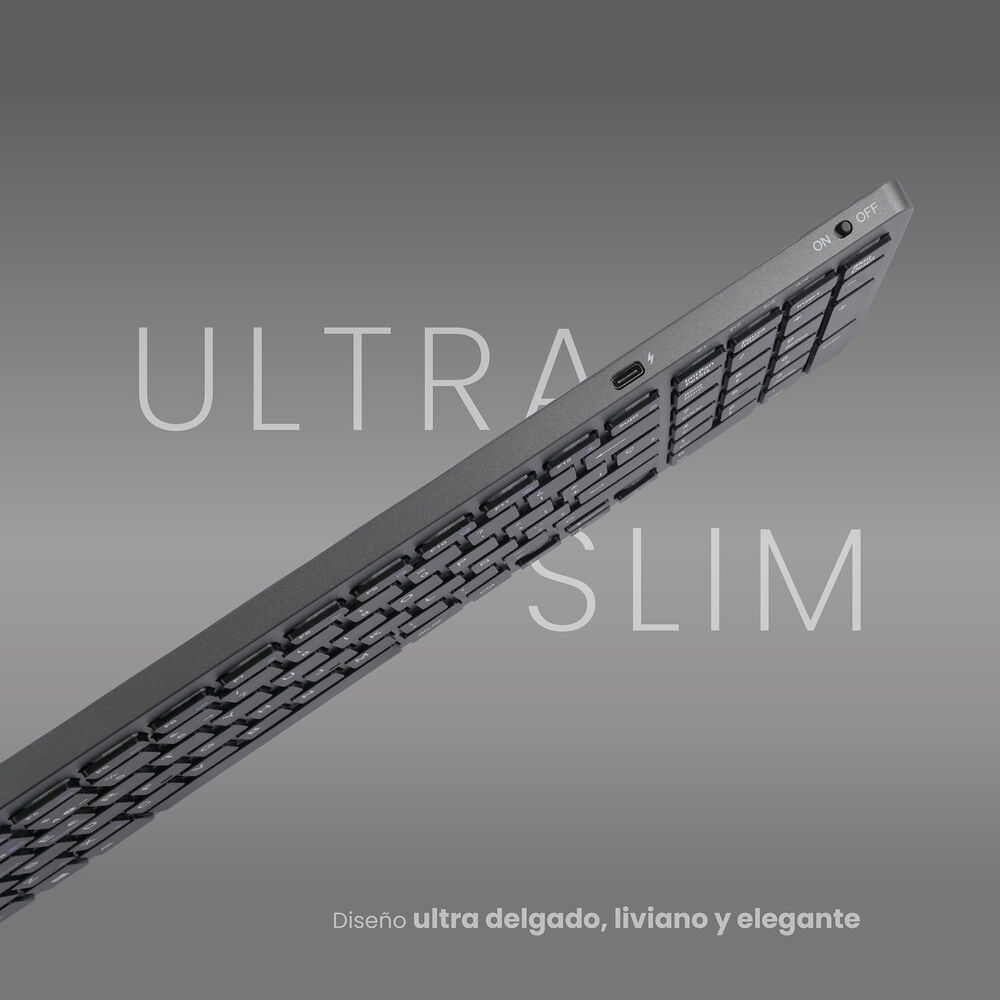 Teclado Inal&aacute;mbrico Cygna Slim Grafito Levo image number 2.0