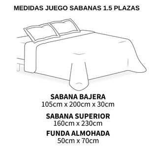 Juego De Sabanas Estampadas De Genero Microfibra 1.5 Plazas + 1 Funda De Almohada 50cm X 70cm Sme1.5p-8