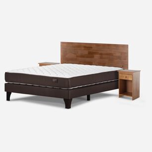 Cama Europea Rosen Ergo T / 2 Plazas / Base Normal + Set De Maderas Tabor Caramelo