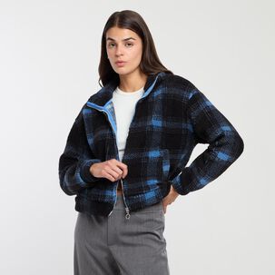 Polerón Chiporro Estampado Regular Cuello Alto Mujer Rolly Go