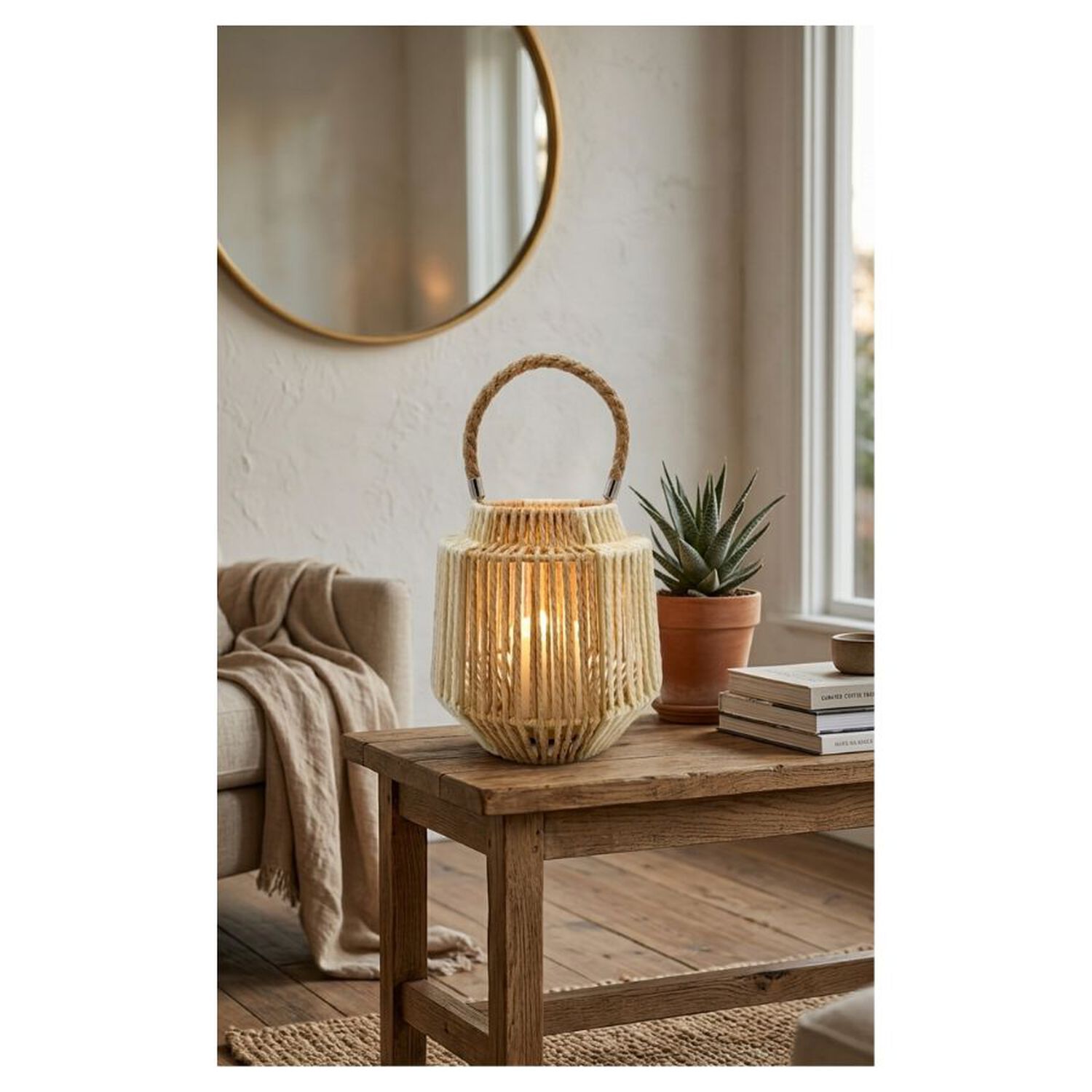 Farol Porta Vela Rustico Boho Decoracion Hogar Terraza image number 1.0