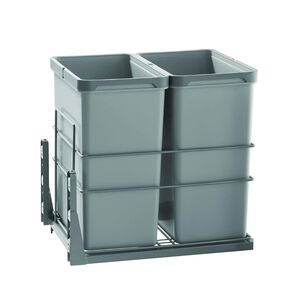 Basurero 2x28 Lts Para Frente 450 Mm Higold Gris