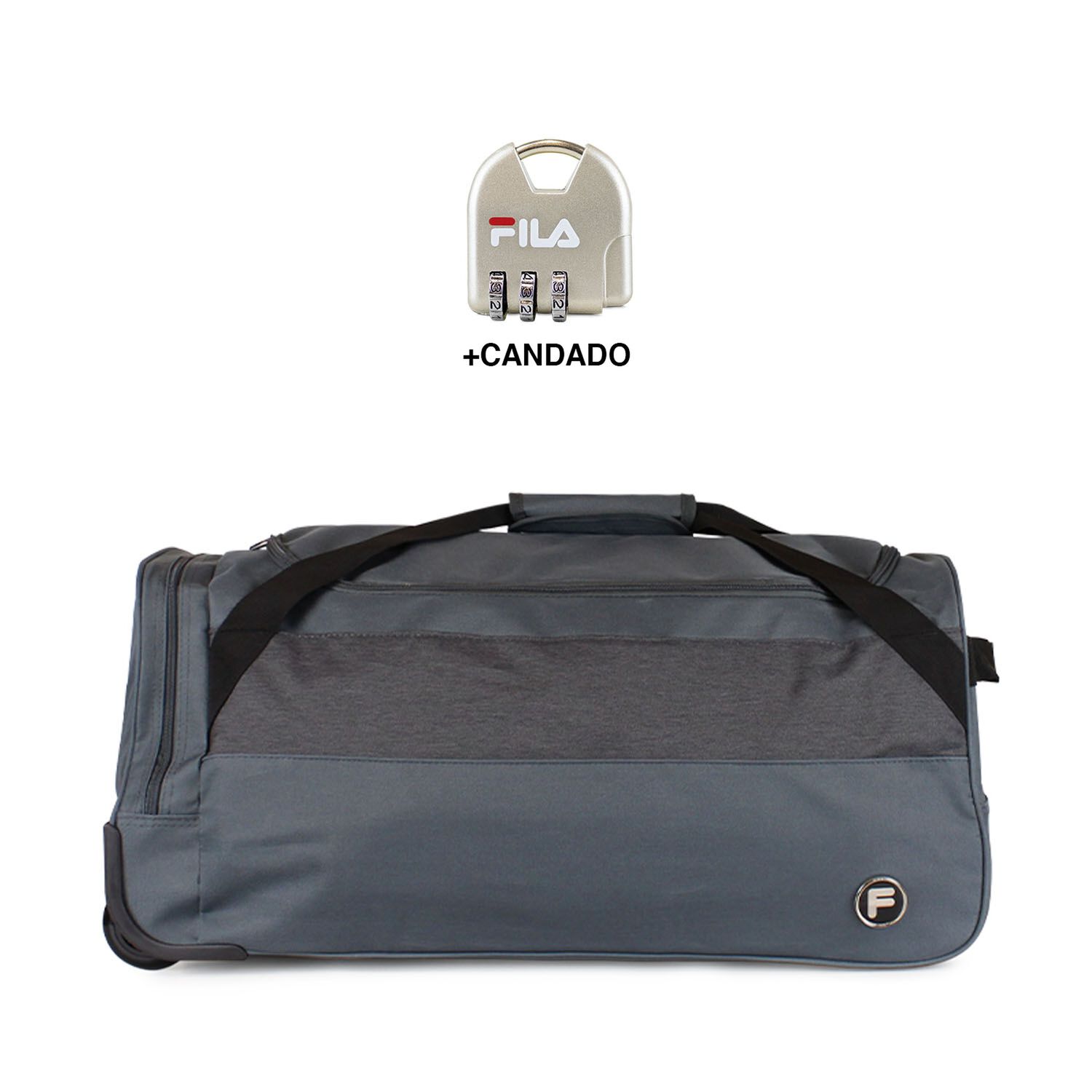 Bolso De Viaje Con Ruedas Fila Overland M 89lts Gris + Candado image number 0.0