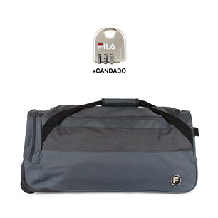 Bolso De Viaje Con Ruedas Fila Overland M 89lts Gris + Candado