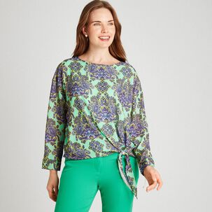Lorenzo Di Pontti Blusa Regular Manga Larga Cuello Redondo Mujer Lorenzo Di Pontti