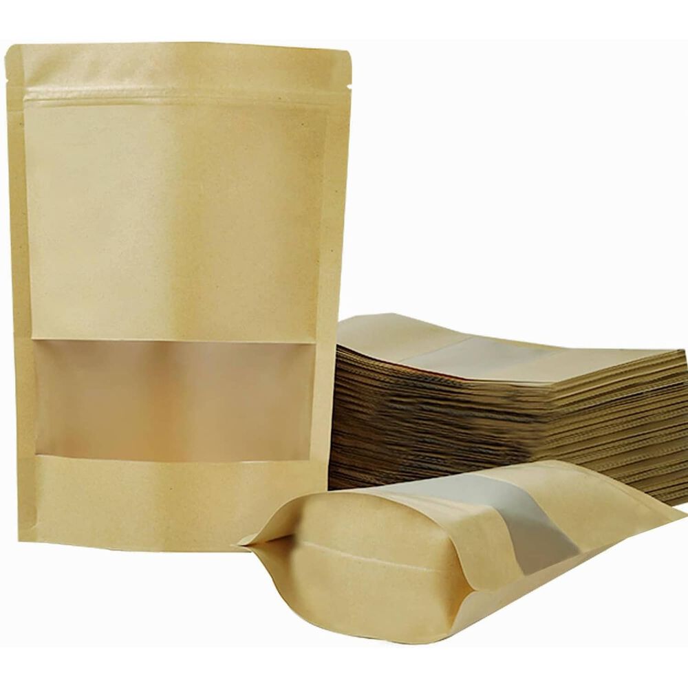 Pack 150 Bolsas Doypack Kraft 9x14cm Almacenaje De Comida image number 0.0