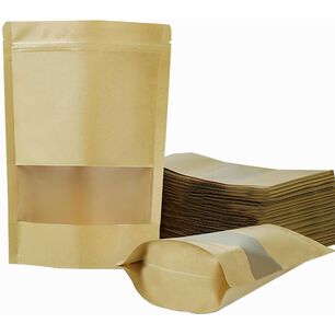 Pack 150 Bolsas Doypack Kraft 9x14cm Almacenaje De Comida