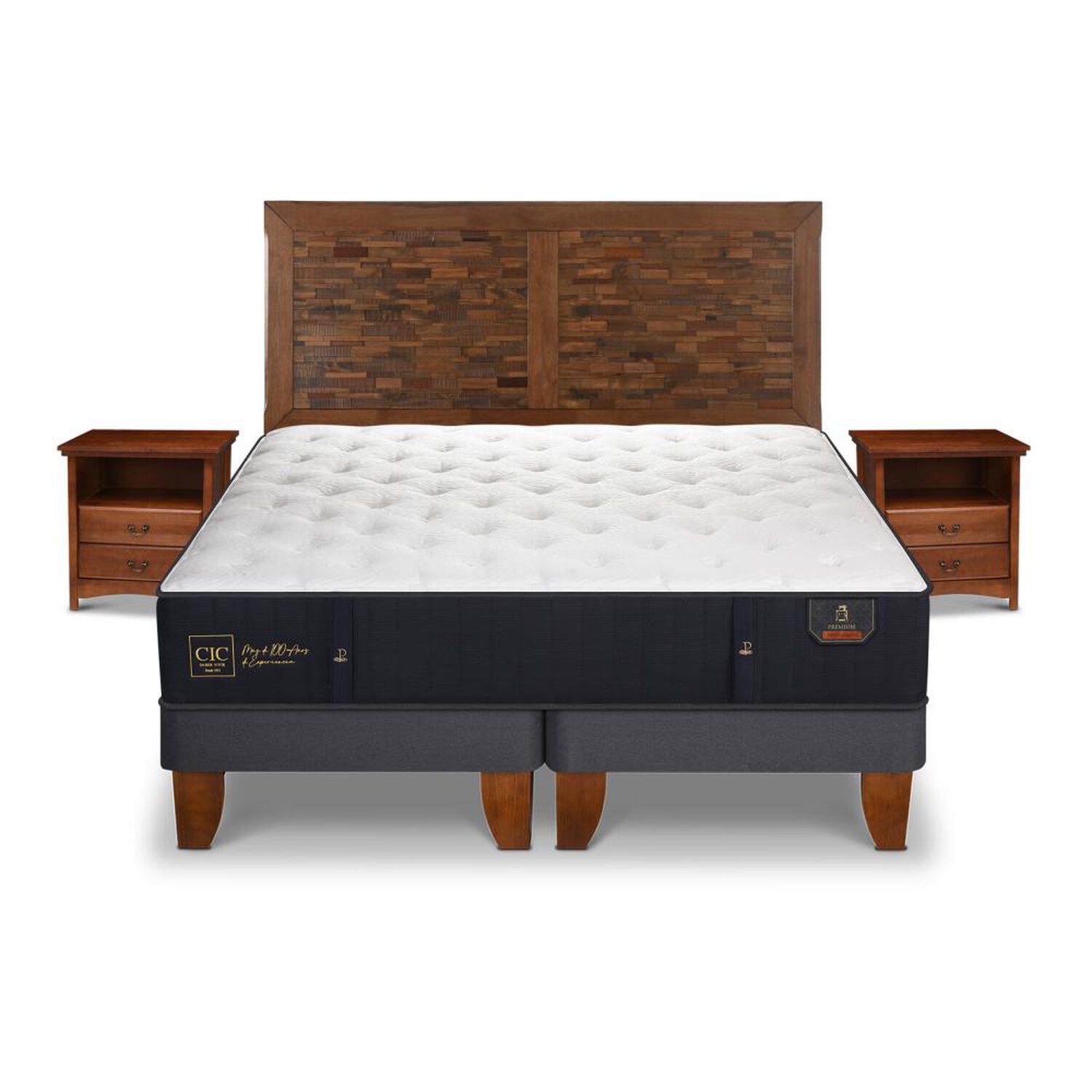 Cama Europea Cic Premium / King / Base Dividida + Set De Maderas image number 0.0