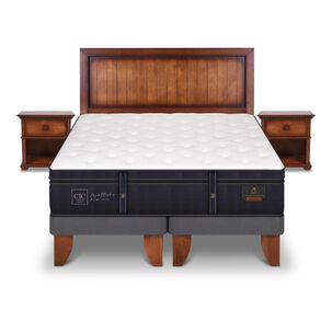 Cama Europea Cic Grand Premium / 2 Plazas / Base Dividida + Set De Maderas