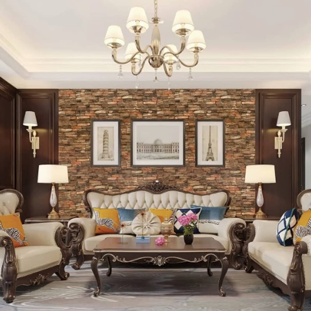 Pack 10 Lamina Papel Mural Autoadhesivo 3d Ladrillo image number 3.0