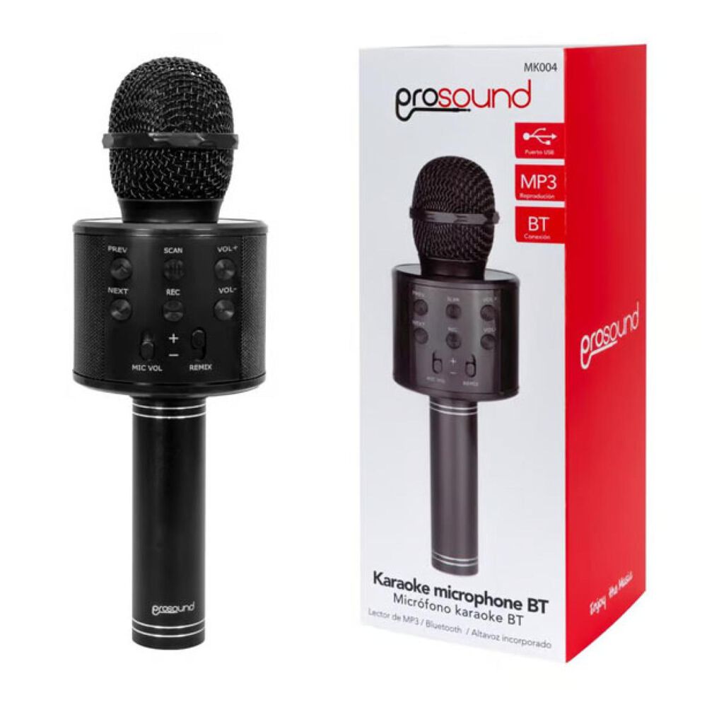Microfono Karaoke Parlante Bluetooth Negro Prosound image number 1.0