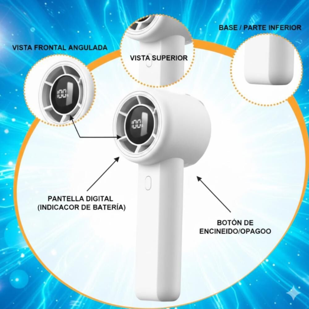 Mini Ventilador Portátil Con Indicador De Batería image number 4.0