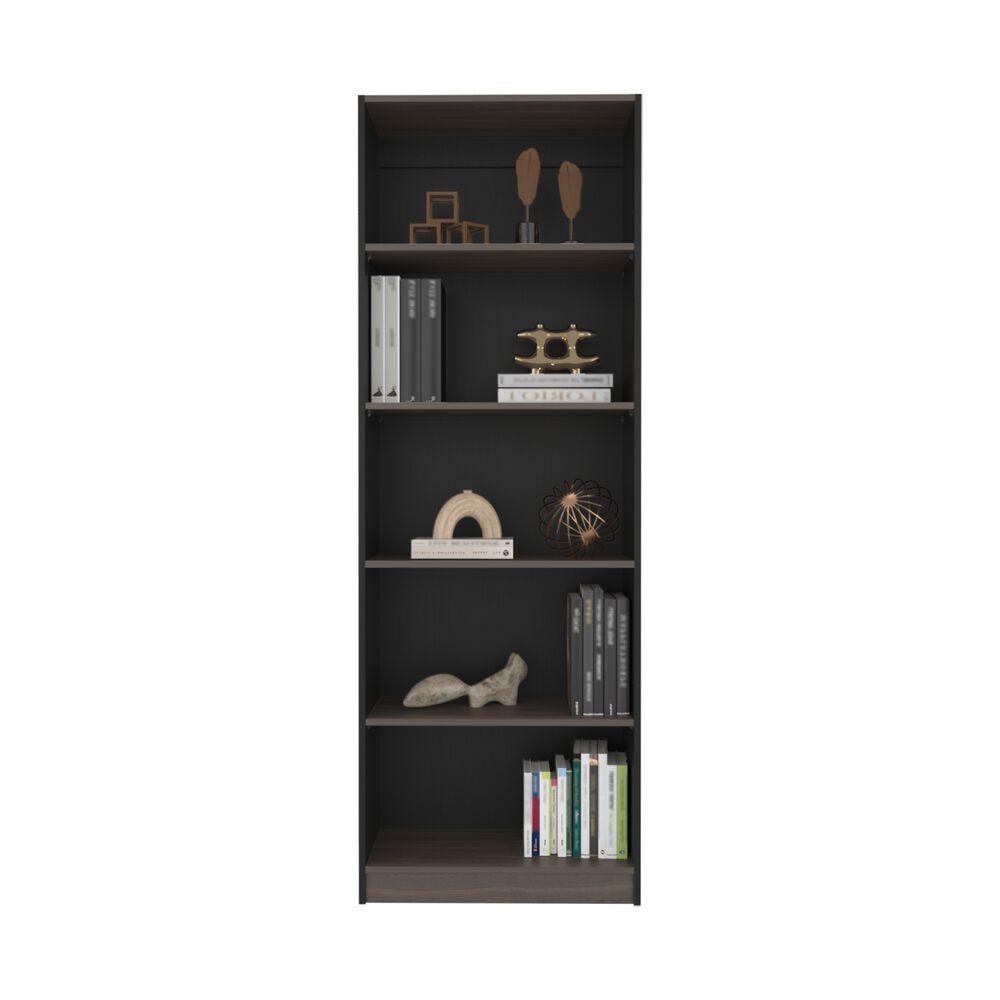 Estante Organizador De Libros Fm 180,6x62,8x29,9 Cm Negro Y Caf&eacute; image number 2.0