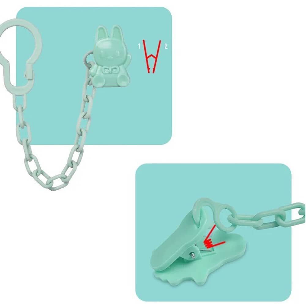 Porta Chupete Clip Plastico Cadena Afirmador Colgante image number 1.0