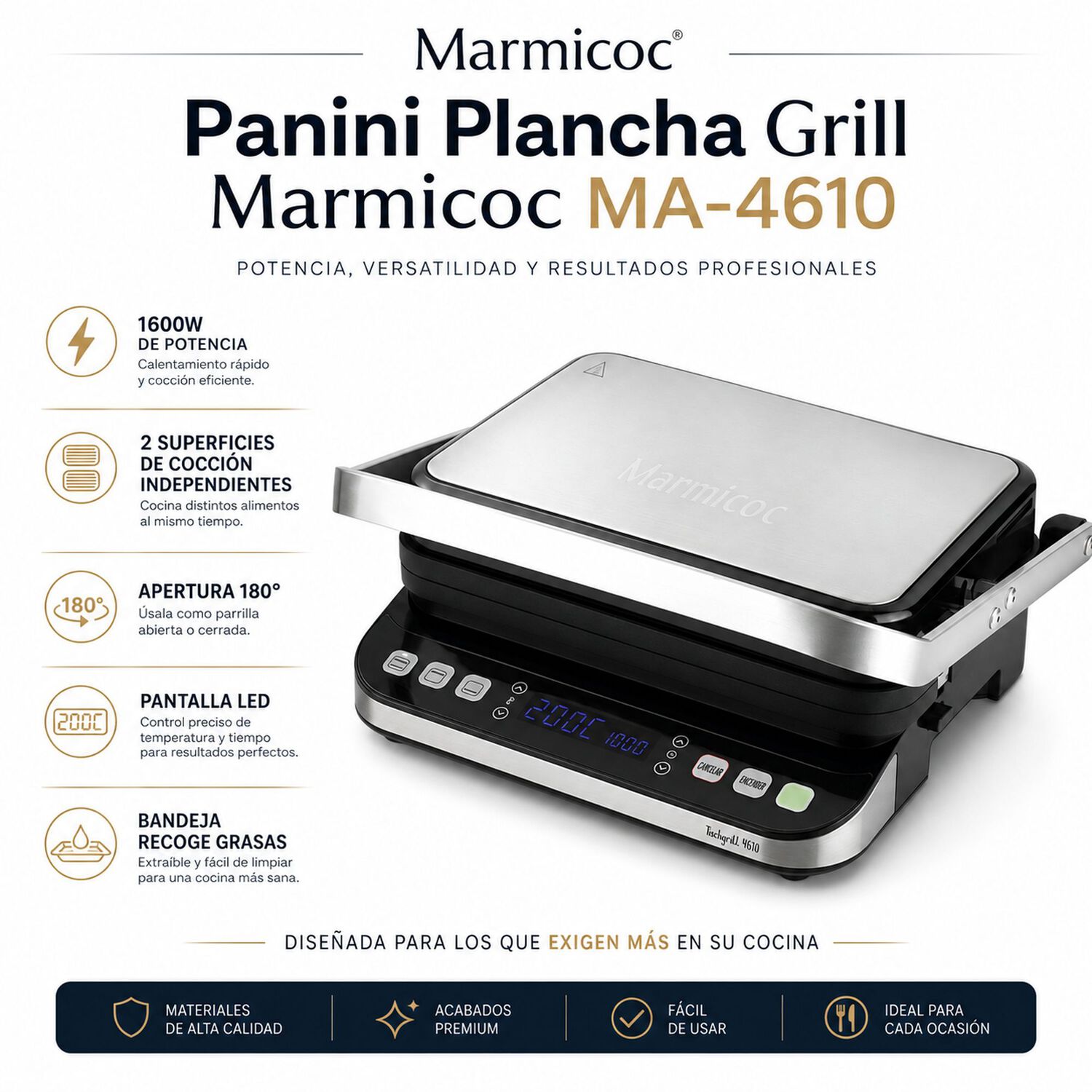 Panini Grill Profesional Marmicoc 4610 Inox Display Digital image number 6.0