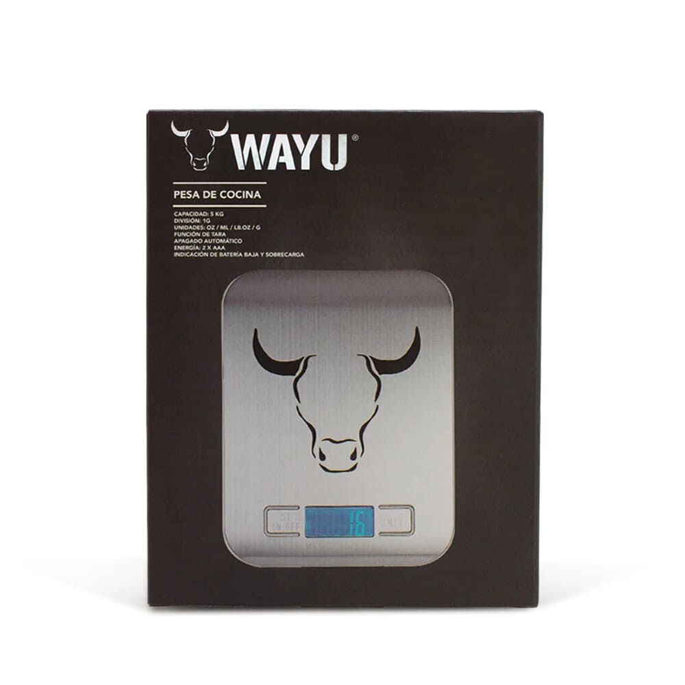 Balanza Pesa Digital 5kg Wayu Metálica Cocina Alimentos image number 4.0