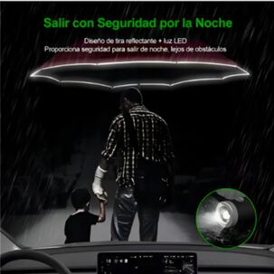 Paraguas Plegable Autom&aacute;tico Inverso Sombrilla Anti Uv Led