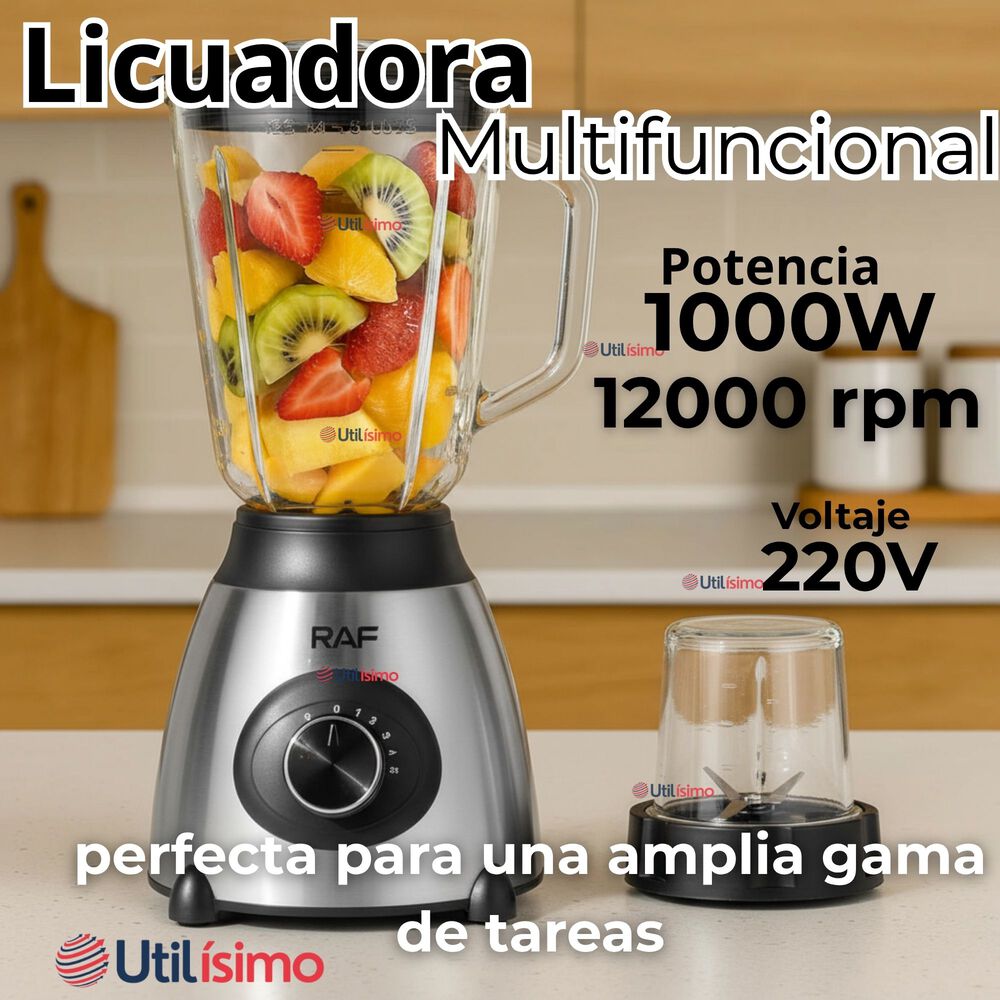 Licuadora Juguera Multiuso 2 En 1 Picadora Y Jarra De Vidrio image number 1.0