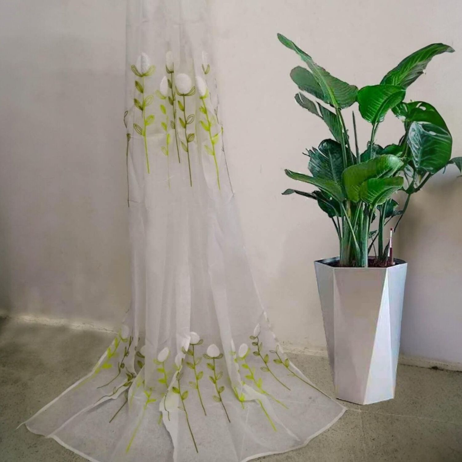 Set De 02 Visillos Bordados Con Argollas 140x230 Cm Mod14 image number 3.0