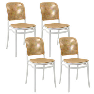 Pack 4 Sillas Terraza Pl&aacute;stica Cairo Blanca/beige