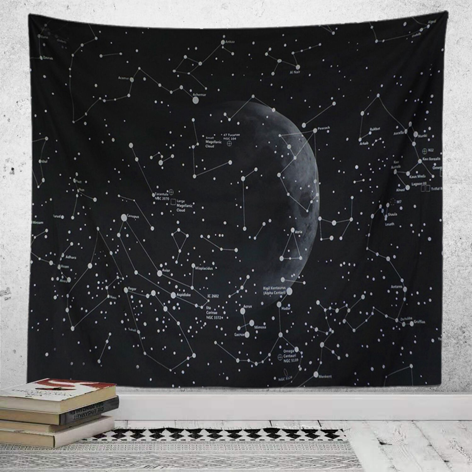 Tapiz Constelaci&oacute;n Astros Lunares Decoraci&oacute;n 60x60 image number 2.0