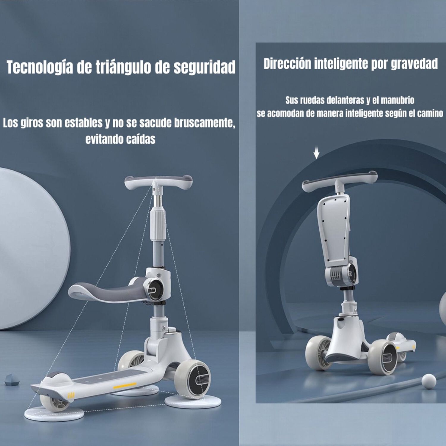 Scooter 3 Ruedas 2 En 1 &Uacute;ltra Resistente Lubabycas Gris image number 5.0
