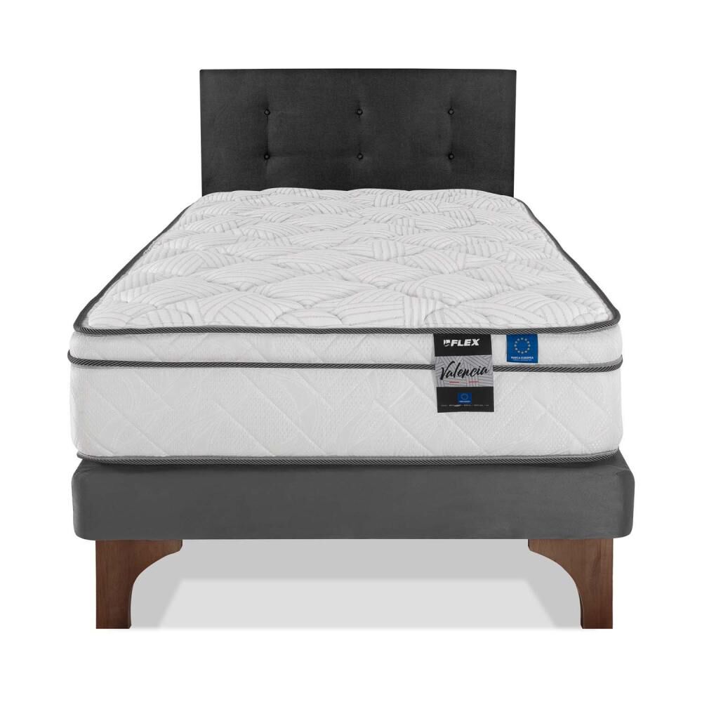 Cama Europea Flex Valencia / 1.5 Plazas / Base Normal + Respaldo image number 1.0