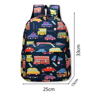 Mochila Infantil Escolar 33cm Ni&ntilde;os Ni&ntilde;as Estampadas Azul Oscuro Autobus