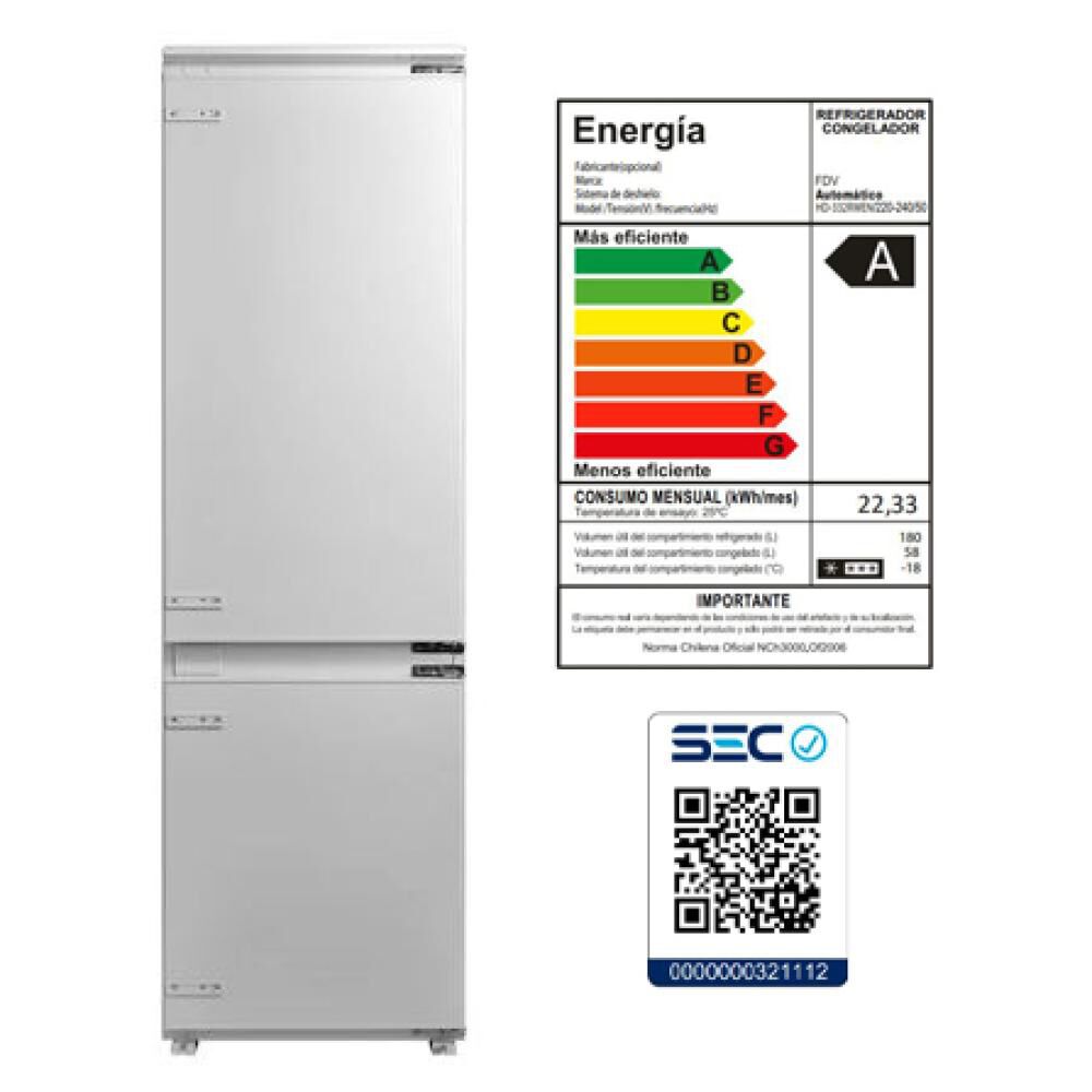 Refrigerador Bottom Freezer Fdv HD-332RWEN / No Frost / 238 Litros / A+ image number 3.0
