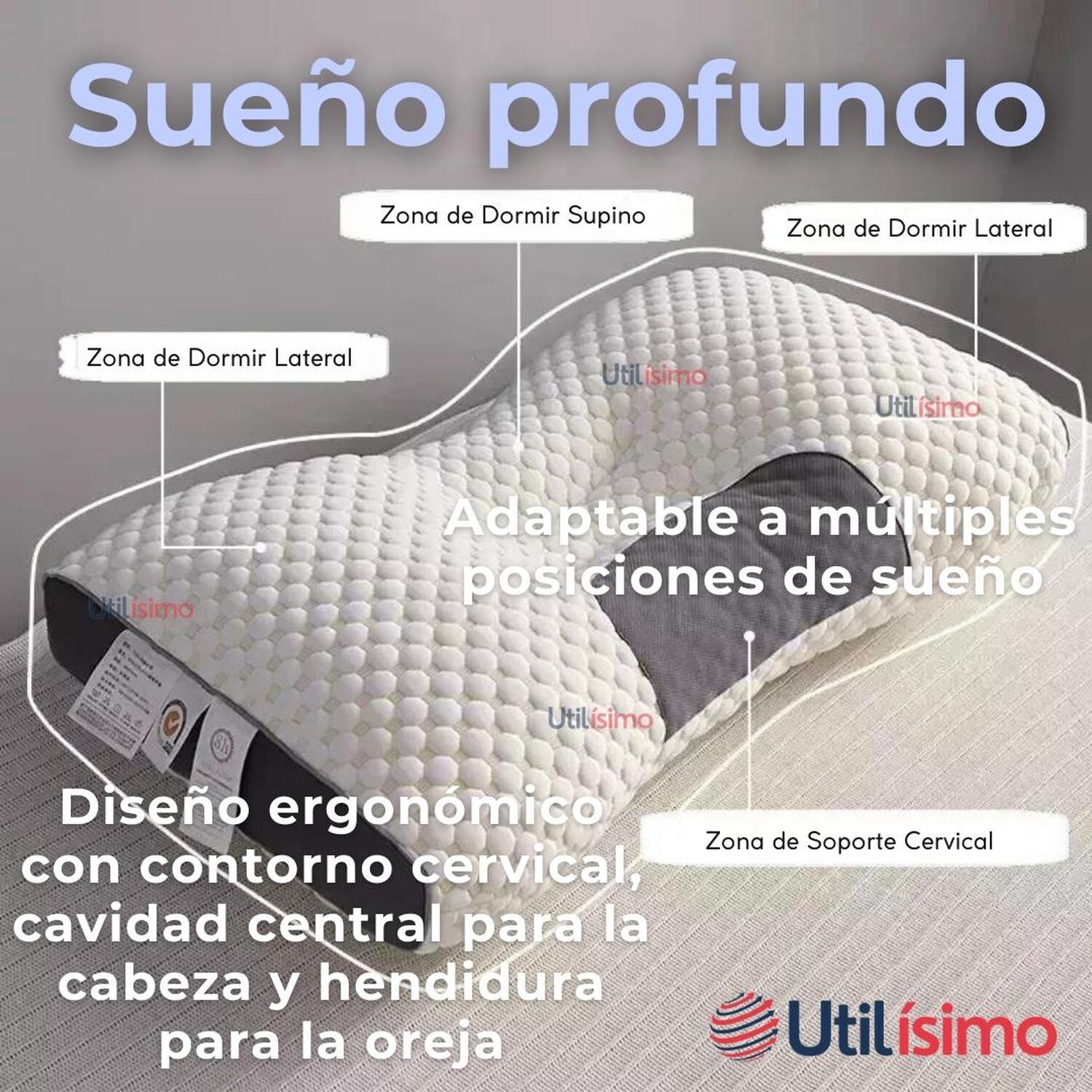 Almohada Ortop&eacute;dica Ergon&oacute;micas Para Cuello Y Cervical image number 7.0