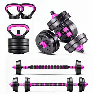 Set Mancuernas Convertible A Barra Ajustables 10 Kg